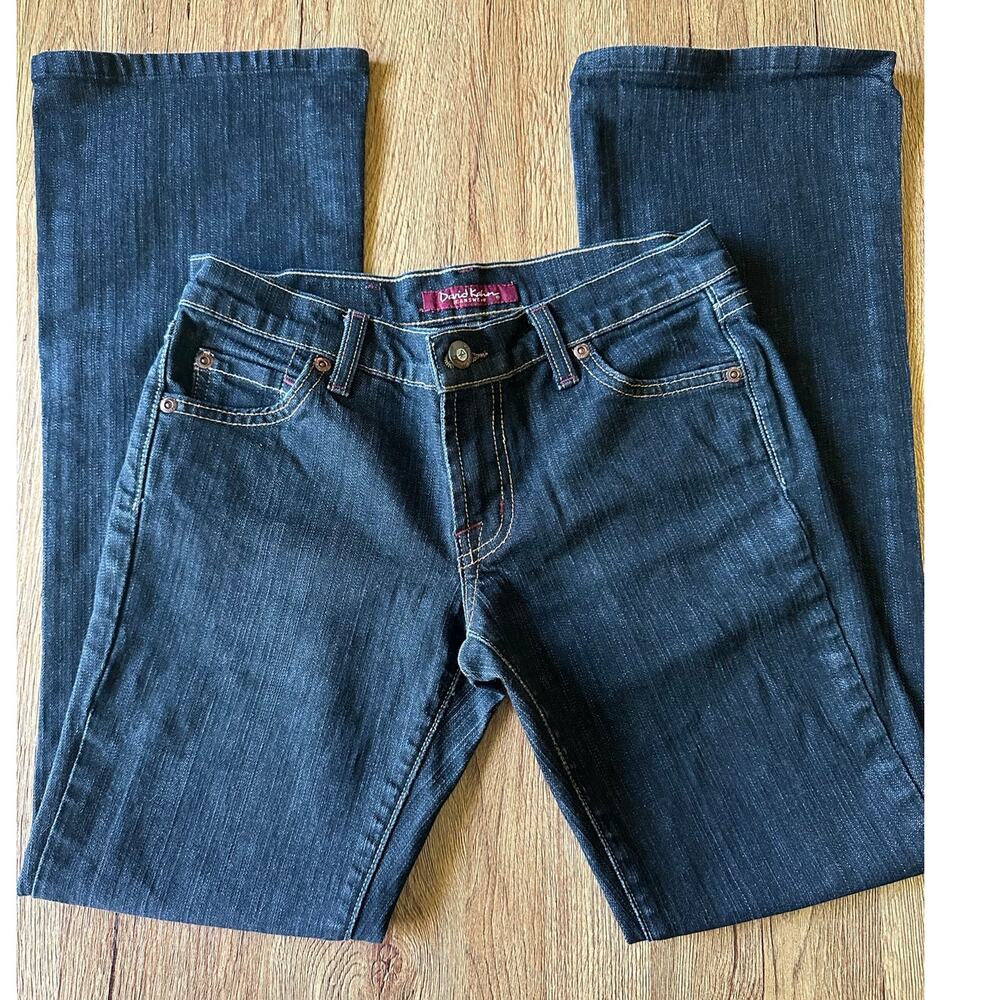 David Khan Vintage Dark Wash Low Rise Flare Jeans Size 25